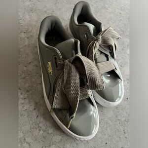 Puma, Basket Heart patent leather sneakers. Dress up or dress down!